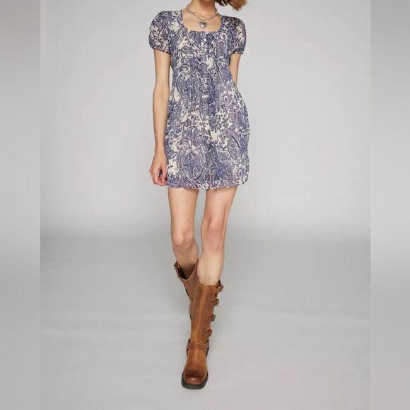 Kimchi Blue Babydoll romantic Mini swing toile Dress size s - Picture 2 of 5